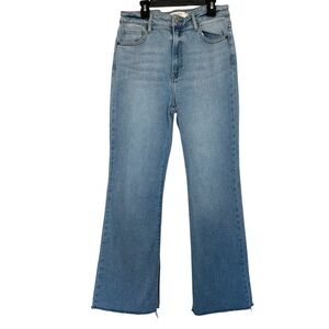 Hidden Light Wash High Rise Jeans Wide Leg Raw Hem Womens Size 10/30